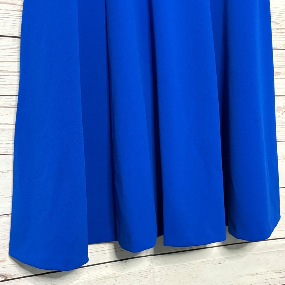 Calvin Klein Royal Blue Scalloped Fit Flare Dress CD9C19D6 NWT 8 - Picture 4 of 6